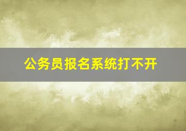 公务员报名系统打不开