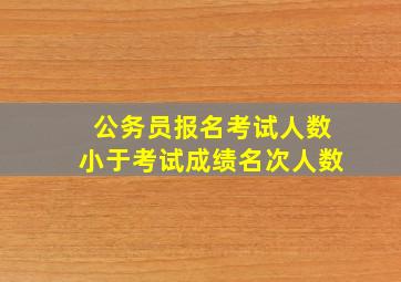 公务员报名考试人数小于考试成绩名次人数