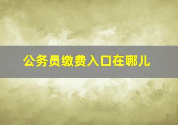 公务员缴费入口在哪儿