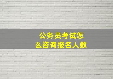 公务员考试怎么咨询报名人数