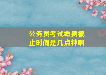 公务员考试缴费截止时间是几点钟啊