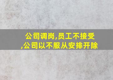 公司调岗,员工不接受,公司以不服从安排开除