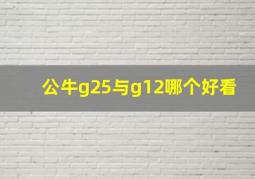 公牛g25与g12哪个好看