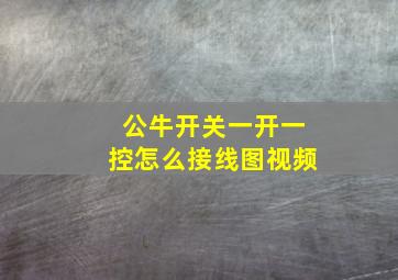 公牛开关一开一控怎么接线图视频