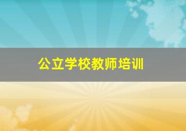 公立学校教师培训