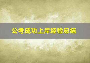 公考成功上岸经验总结