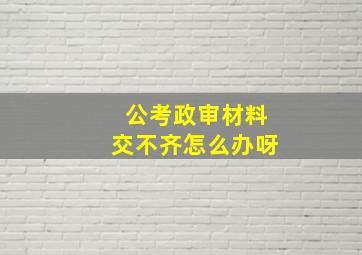 公考政审材料交不齐怎么办呀