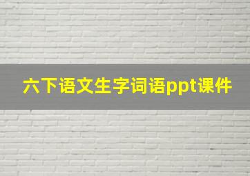 六下语文生字词语ppt课件