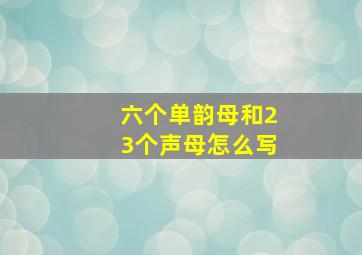 六个单韵母和23个声母怎么写