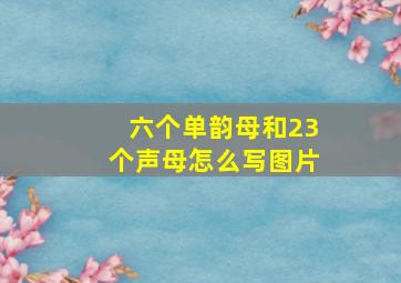 六个单韵母和23个声母怎么写图片