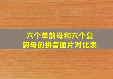 六个单韵母和六个复韵母的拼音图片对比表