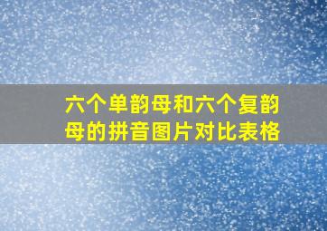 六个单韵母和六个复韵母的拼音图片对比表格