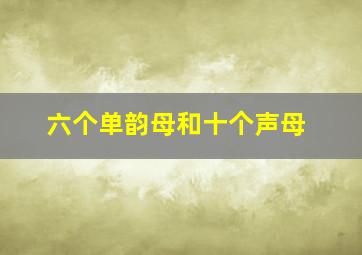 六个单韵母和十个声母