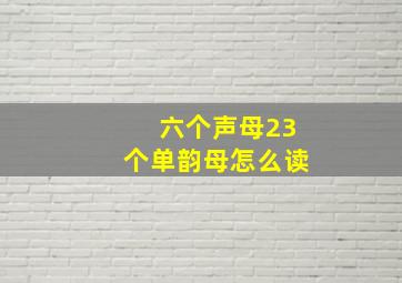 六个声母23个单韵母怎么读