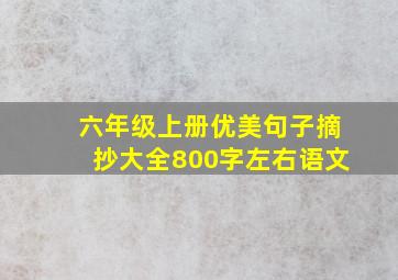 六年级上册优美句子摘抄大全800字左右语文