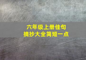 六年级上册佳句摘抄大全简短一点