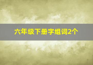 六年级下册字组词2个