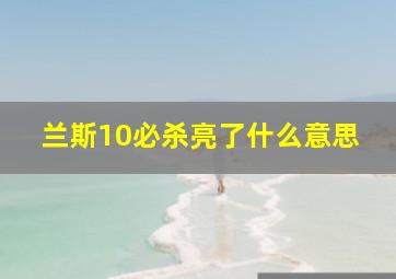 兰斯10必杀亮了什么意思