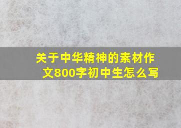 关于中华精神的素材作文800字初中生怎么写