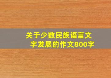 关于少数民族语言文字发展的作文800字