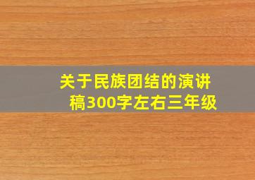 关于民族团结的演讲稿300字左右三年级