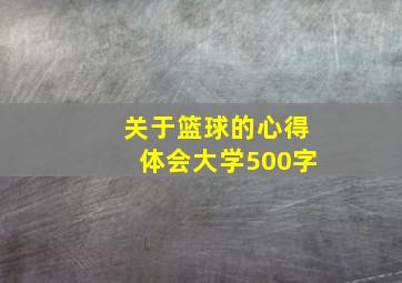 关于篮球的心得体会大学500字