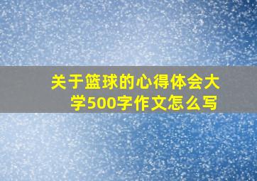 关于篮球的心得体会大学500字作文怎么写