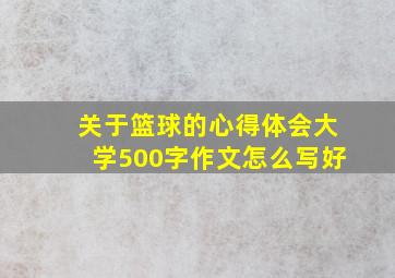 关于篮球的心得体会大学500字作文怎么写好