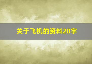 关于飞机的资料20字