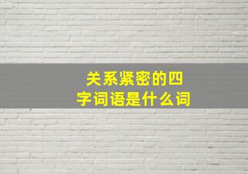 关系紧密的四字词语是什么词