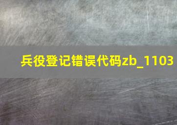 兵役登记错误代码zb_1103