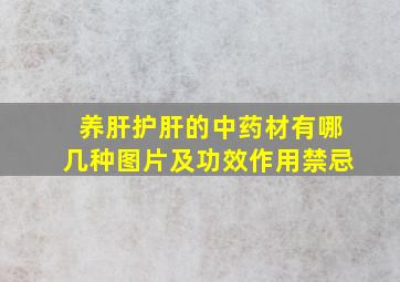 养肝护肝的中药材有哪几种图片及功效作用禁忌