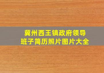 冀州西王镇政府领导班子简历照片图片大全