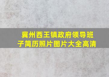 冀州西王镇政府领导班子简历照片图片大全高清