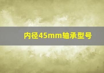 内径45mm轴承型号