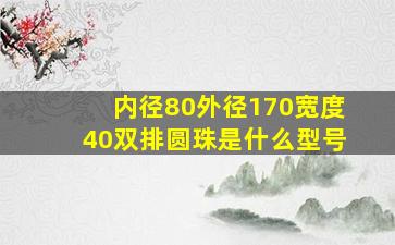 内径80外径170宽度40双排圆珠是什么型号