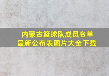 内蒙古篮球队成员名单最新公布表图片大全下载