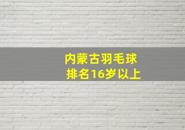 内蒙古羽毛球排名16岁以上