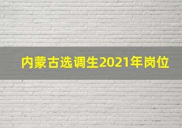 内蒙古选调生2021年岗位