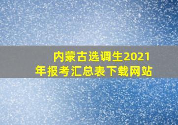 内蒙古选调生2021年报考汇总表下载网站