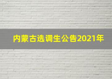 内蒙古选调生公告2021年