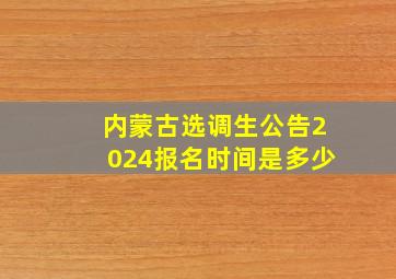 内蒙古选调生公告2024报名时间是多少