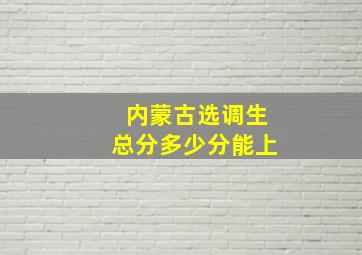 内蒙古选调生总分多少分能上