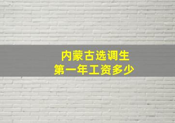 内蒙古选调生第一年工资多少