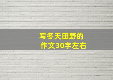 写冬天田野的作文30字左右