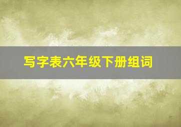 写字表六年级下册组词