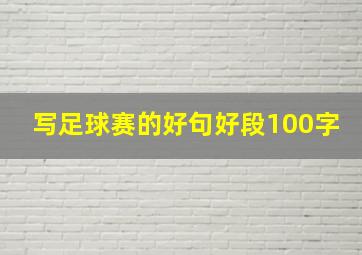 写足球赛的好句好段100字