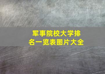 军事院校大学排名一览表图片大全