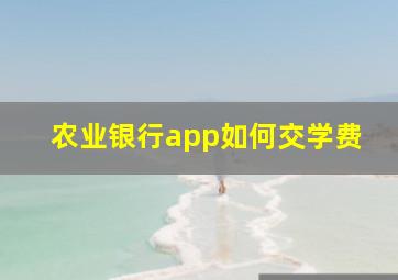 农业银行app如何交学费