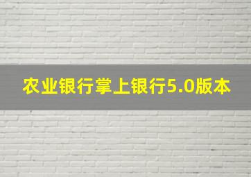 农业银行掌上银行5.0版本